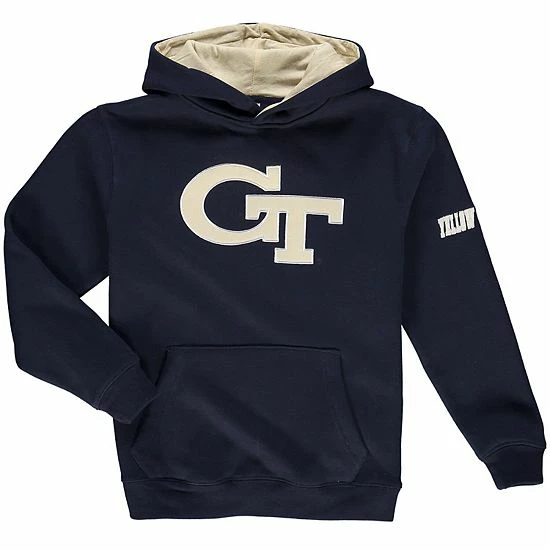 Discount ๐งจ Unbranded Youth Navy GA Tech Yellow Jackets Big Logo Pullover Hoodie ๐ - Image 2
