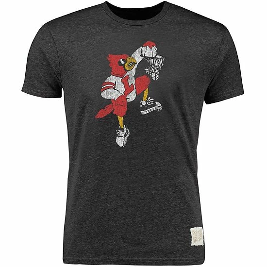 Promo ⌛ Unbranded Men's Original Retro Brand Heather Black Louisville Cardinals Vintage Tri-Blend T-Shirt ✨ - Image 2