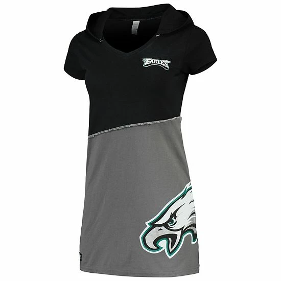 Cheap 🥰 Unbranded 👩 Women's Refried Apparel Charcoal/Gray Philadelphia Eagles Sustainable Hooded Mini 👗 Dress 🌟 - Image 2
