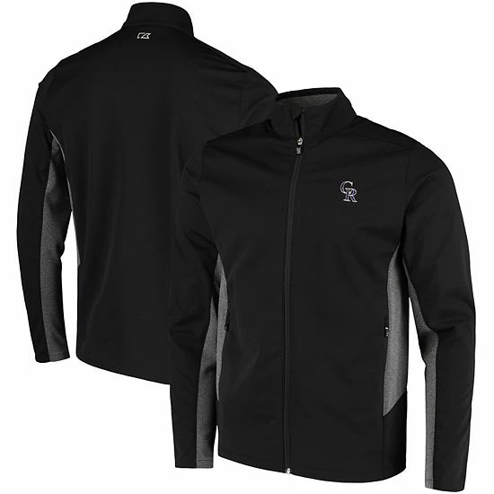 Wholesale ๐ Unbranded Men's Cutter & Buck Black Colorado Rockies Navigate WeatherTec Full-Zip Jacket ๐งจ - Image 2