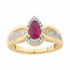Top 10 🔥 Unbranded 10k Gold Ruby & 1/6 Carat T.W. Diamond Teardrop Ring ❤️