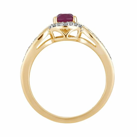 Top 10 ๐ฅ Unbranded 10k Gold Ruby & 1/6 Carat T.W. Diamond Teardrop Ring โค๏ธ - Image 2