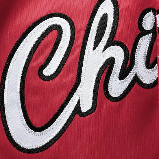 Best Pirce ๐ Unbranded Men's Mitchell & Ness Red Chicago Bulls Big & Tall Hardwood Classics Raglan Satin Full-Snap Jacket ๐ - Image 5