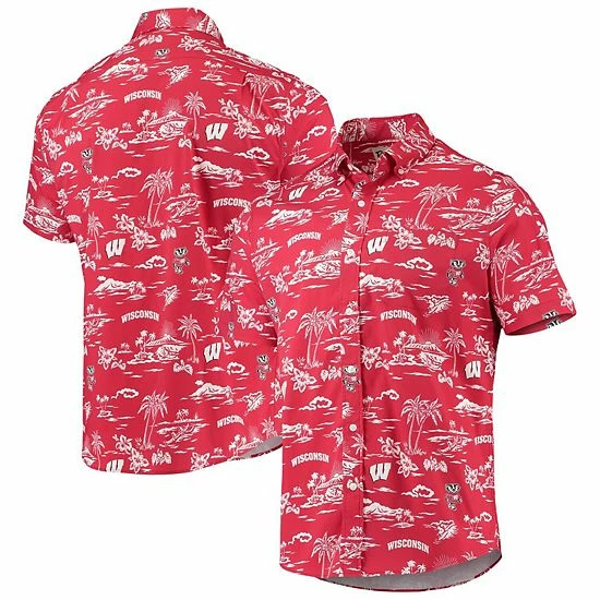 Brand new 👏 Unbranded Men's Reyn Spooner Red Wisconsin Badgers Classic Button-Down 👕 Shirt 🛒