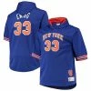 Outlet 🥰 Unbranded Men's Mitchell & Ness Patrick Ewing Blue/Orange New York Knicks Big & Tall Name & Number Short Sleeve Hoodie ⭐