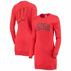 Hot Sale ✨ Unbranded 👩 Women's Gameday Couture Red Wisconsin Badgers 2-Hit Sweatshirt 👗 Dress 🎁