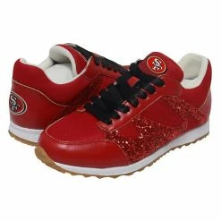 Top 10 🎉 Unbranded 👩 Women's Cuce San Francisco 49ers Team Color Sequin Slip-On 👟 Shoes 🎉