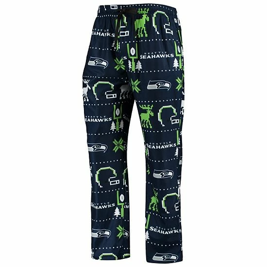 New โ Unbranded Men's FOCO College Navy Seattle Seahawks Wordmark Ugly Pajama Set ๐ - Image 5