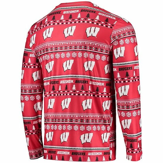 Budget ๐ Unbranded Men's Concepts Sport Red Wisconsin Badgers Ugly Sweater Long Sleeve T-Shirt And Pants Sleep Set ๐คฉ - Image 4