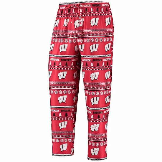 Budget ๐ Unbranded Men's Concepts Sport Red Wisconsin Badgers Ugly Sweater Long Sleeve T-Shirt And Pants Sleep Set ๐คฉ - Image 5