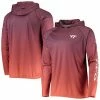 Cheapest 🔔 Unbranded Men's Columbia PFG Maroon Virginia Tech Hokies Terminal Tackle Omni-Shade UPF 50 Long Sleeve Hooded Top ✔️