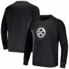 Wholesale 🧨 Unbranded Men's NFL X Darius Rucker Collection By Fanatics Black Pittsburgh Steelers Raglan Fleece Pullover Sweatshirt ⭐