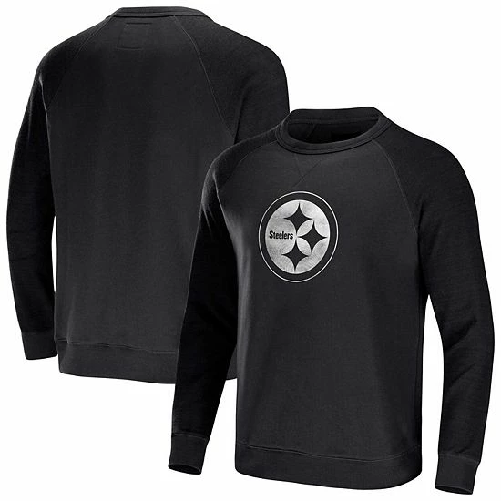 Wholesale 🧨 Unbranded Men's NFL X Darius Rucker Collection By Fanatics Black Pittsburgh Steelers Raglan Fleece Pullover Sweatshirt ⭐ - Image 2