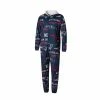 New ✨ Unbranded Men's Concepts Sport Navy New England Patriots Windfall Microfleece Union Suit Pajamas ✔️