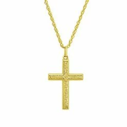 Brand new ✨ Unbranded 10k Gold Fancy Filigree Embossed Cross Pendant Necklace 🧨