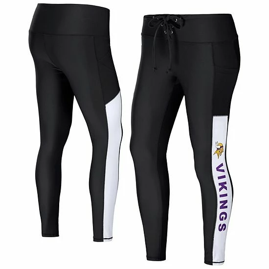New 😉 Unbranded 👩 Women's WEAR By Erin Andrews Black Minnesota Vikings Leggings 🤩