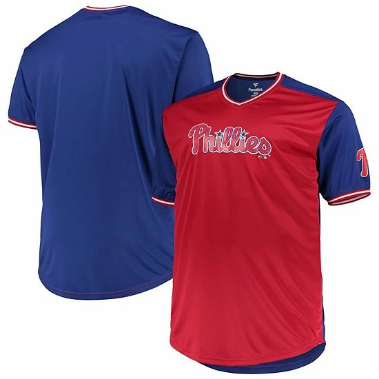 Budget ๐ Unbranded Men's Red/Royal Philadelphia Phillies Solid V-Neck T-Shirt ๐