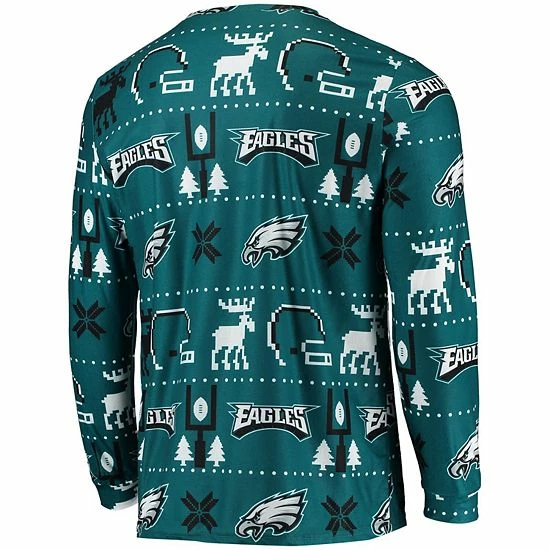 Budget โ๏ธ Unbranded Men's FOCO Midnight Green Philadelphia Eagles Wordmark Ugly Pajama Set ๐ - Image 3