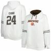 Cheapest 🤩 Unbranded 👩 Women's Nick Chubb White/Brown Cleveland Browns Plus Size Name & Number Pullover Hoodie 🎁