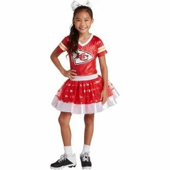 Cheap 🔥 Unbranded 👧 Girls Youth Red Kansas City Chiefs Tutu Tailgate Game Day V-Neck Costume 💯