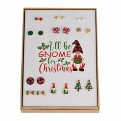 Discount 🎁 Unbranded "I'll Be Gnome For 🎅 Christmas" 10-Pair Earring Set ⭐