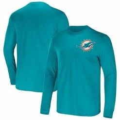 Wholesale 🎁 Unbranded Men's NFL X Darius Rucker Collection By Fanatics Aqua Miami Dolphins Team Long Sleeve T-Shirt 👏