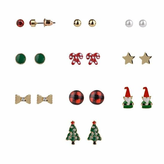 Discount 🎁 Unbranded "I'll Be Gnome For 🎅 Christmas" 10-Pair Earring Set ⭐ - Image 2
