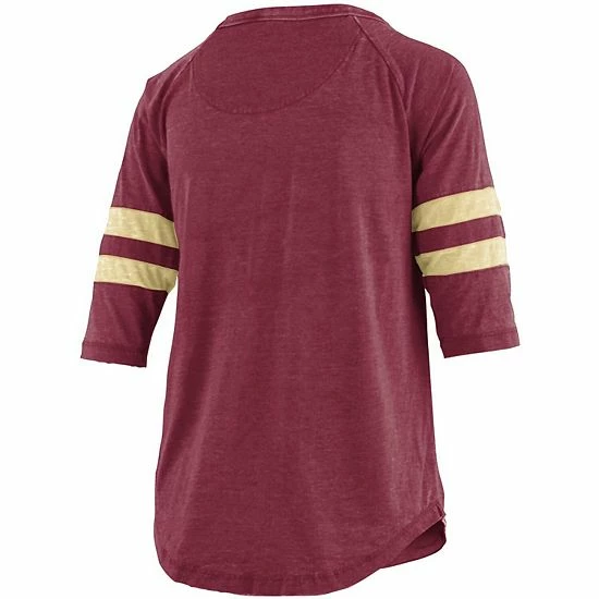 Discount 🎁 Unbranded 👩 Women's Pressbox Garnet Florida State Seminoles Jade Vintage Washed 3/4-Sleeve Jersey T-Shirt 🤩 - Image 4
