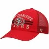 Discount 👍 Unbranded Men's '47 Scarlet San Francisco 49ers Highpoint Trucker Clean Up Snapback Hat 🤩