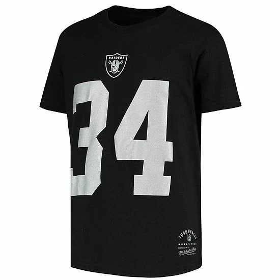 Promo 🔔 Unbranded Youth Mitchell & Ness Bo Jackson Black Las Vegas Raiders Retired Retro Player Name & Number T-Shirt 🔔 - Image 3