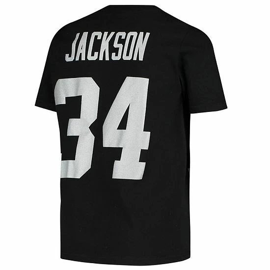 Promo 🔔 Unbranded Youth Mitchell & Ness Bo Jackson Black Las Vegas Raiders Retired Retro Player Name & Number T-Shirt 🔔 - Image 4