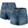 Best Sale ❤️ Unbranded 👩 Women's Colosseum X Wrangler Blue Texas Longhorns Retro High Rise Cut-Off Shorts 😉
