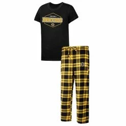 New 🧨 Unbranded 👩 Women's Concepts Sport Black/Gold Boston Bruins Badge T-Shirt & Pants Sleep Set 👏