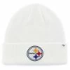Promo 👏 Unbranded Men's '47 White Pittsburgh Steelers Secondary Basic Cuffed Knit Hat 👏