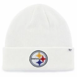 Promo 👏 Unbranded Men's '47 White Pittsburgh Steelers Secondary Basic Cuffed Knit Hat 👏