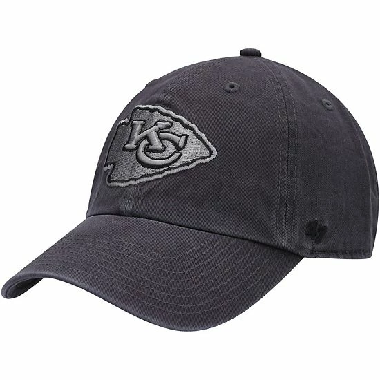 Wholesale 🌟 Unbranded Men's '47 Charcoal Kansas City Chiefs Clean Up Tonal Adjustable Hat ✨