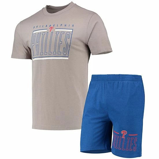 Brand new ❤️ Unbranded Men's Concepts Sport Royal/Gray Philadelphia Phillies Meter T-Shirt And Shorts Sleep Set ❤️ - Image 2