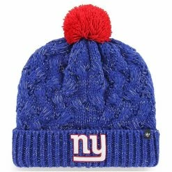 Best deal 🎉 Unbranded 👩 Women's '47 Royal New York Giants Fiona Logo Cuffed Knit Hat With Pom 🔔