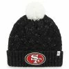 Promo 🎁 Unbranded 👩 Women's '47 Black San Francisco 49ers Fiona Logo Cuffed Knit Hat With Pom 😉