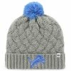 Discount 🤩 Unbranded 👩 Women's '47 Gray Detroit Lions Fiona Logo Cuffed Knit Hat With Pom 🎉