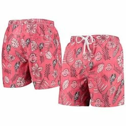 Top 10 ⌛ Unbranded Men's Wes & Willy Scarlet Ohio State Buckeyes Vintage Floral Swim Trunks ⌛