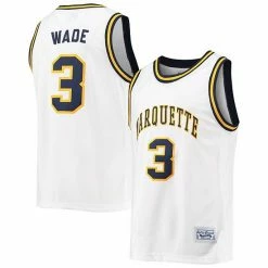 Brand new ⭐ Unbranded Men's Original Retro Brand Dwyane Wade White Marquette Golden Eagles Commemorative Classic 🏀 Basketball Jersey 🎁