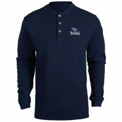 Wholesale 💯 Unbranded Men's Dunbrooke Navy Tennessee Titans Logo Maverick Thermal Henley Long Sleeve T-Shirt 🛒
