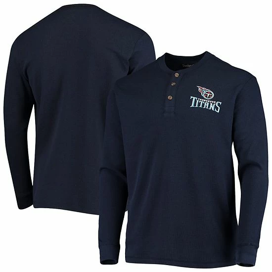 Wholesale 💯 Unbranded Men's Dunbrooke Navy Tennessee Titans Logo Maverick Thermal Henley Long Sleeve T-Shirt 🛒 - Image 2