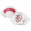 Hot Sale 🔥 Unbranded 👩 Women's White Wisconsin Badgers Laurels Crop Long Sleeve T-Shirt 🧨