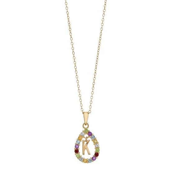 Discount 🌟 Unbranded 14k Gold Over Silver Gemstone Initial Pendant Necklace 🌟 - Image 12
