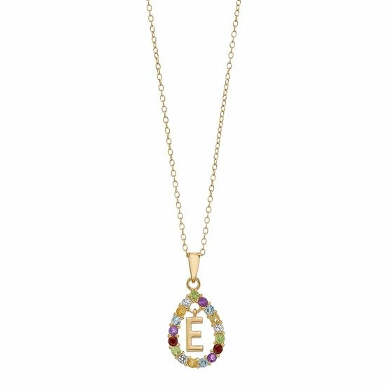 Discount 🌟 Unbranded 14k Gold Over Silver Gemstone Initial Pendant Necklace 🌟 - Image 16