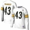 Deals 😉 Unbranded Men's Mitchell & Ness Troy Polamalu White Pittsburgh Steelers 2007 Retired Player Name & Number Long Sleeve T-Shirt 🔔