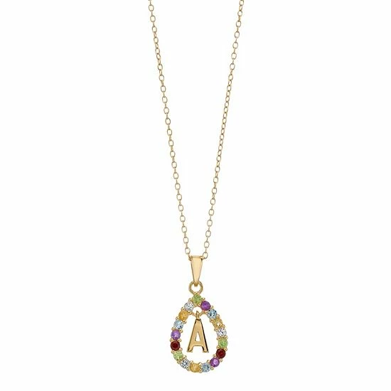 Discount 🌟 Unbranded 14k Gold Over Silver Gemstone Initial Pendant Necklace 🌟 - Image 19