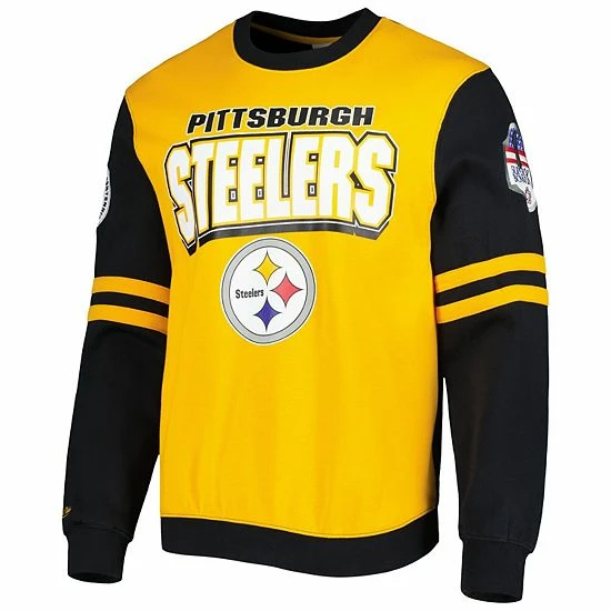 Cheap 🤩 Unbranded Men's Mitchell & Ness Gold Pittsburgh Steelers All Over 2.0 Pullover Sweatshirt 🤩 - Image 3